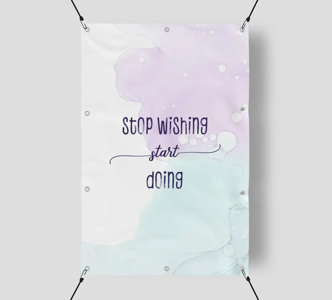 Stop wishing start doing | floating colors telo in pvc da Melanie Viola