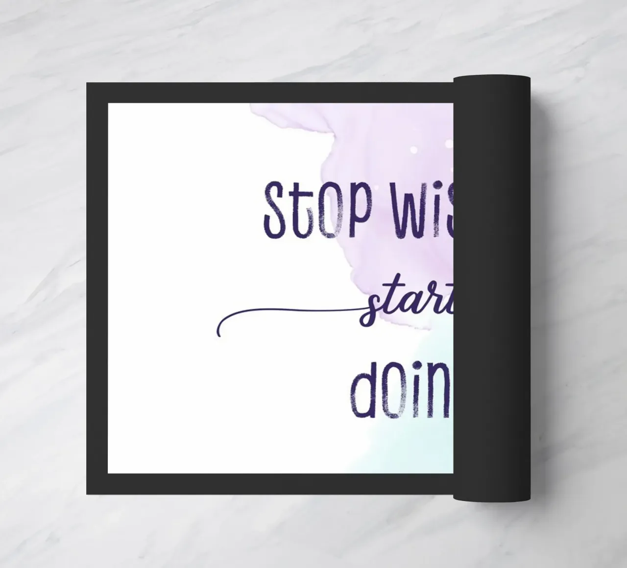 Stop wishing start doing | floating colors paillasson de Melanie Viola