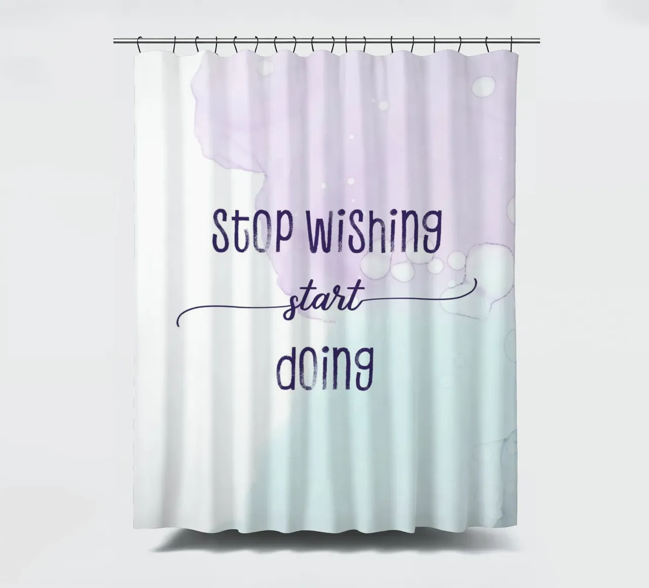 Stop wishing start doing | floating colors tenda da doccia da Melanie Viola