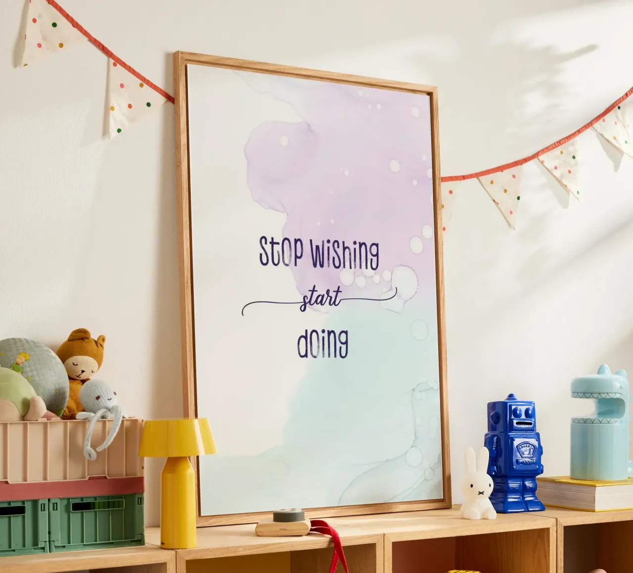 Stop wishing start doing | floating colors plexiglass da Melanie Viola