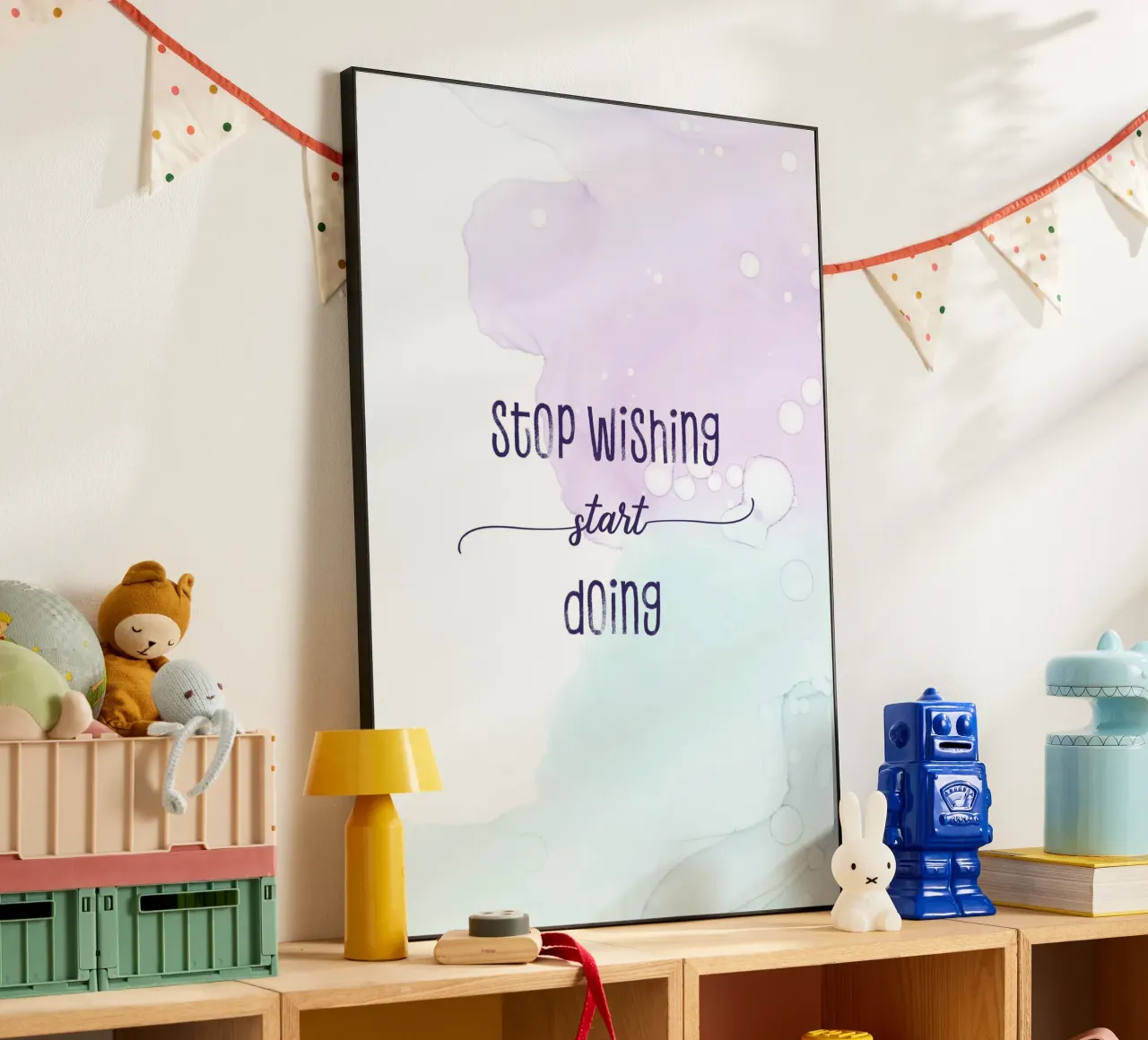 Stop wishing start doing | floating colors alluminio dibond da Melanie Viola