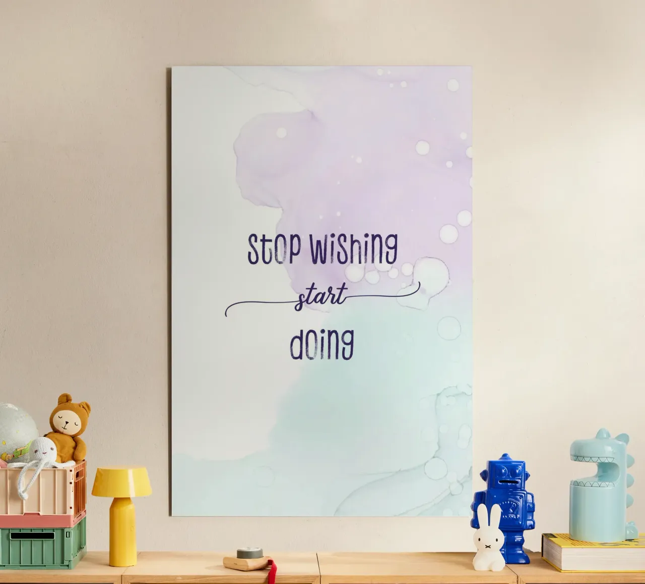 Stop wishing start doing | floating colors alluminio dibond da Melanie Viola