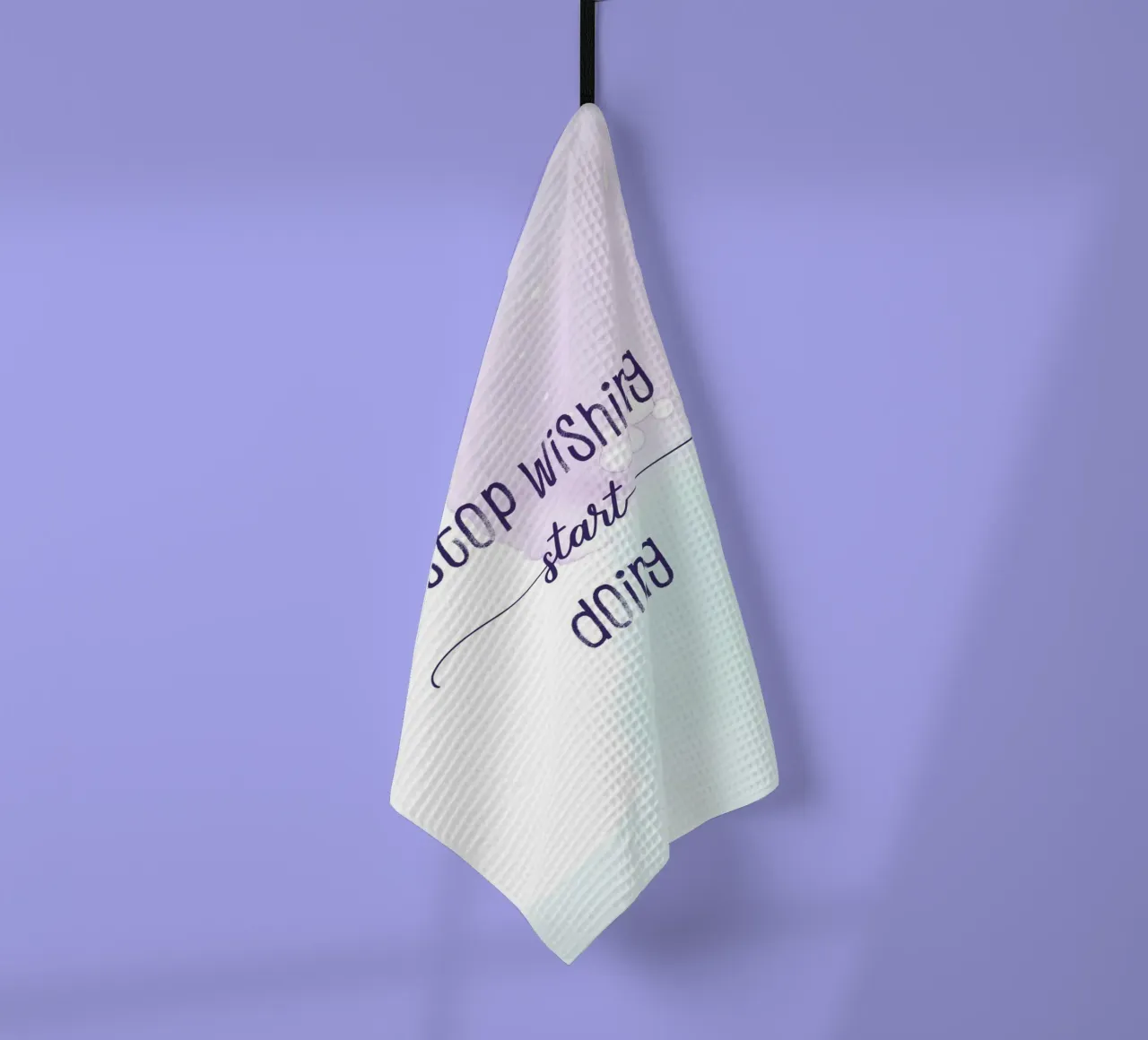 Stop wishing start doing | floating colors canovaccio da cucina da Melanie Viola