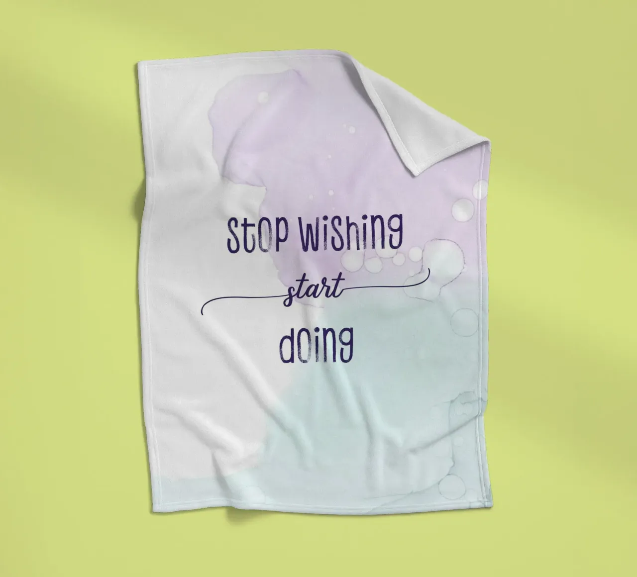 Stop wishing start doing | floating colors coperta in pile da Melanie Viola