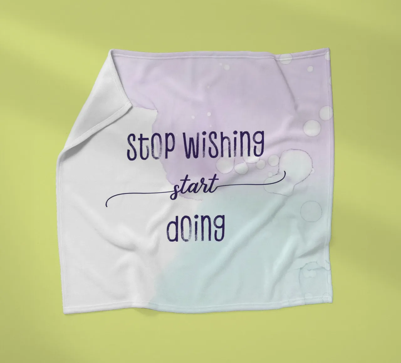 Stop wishing start doing | floating colors coperta in pile da Melanie Viola