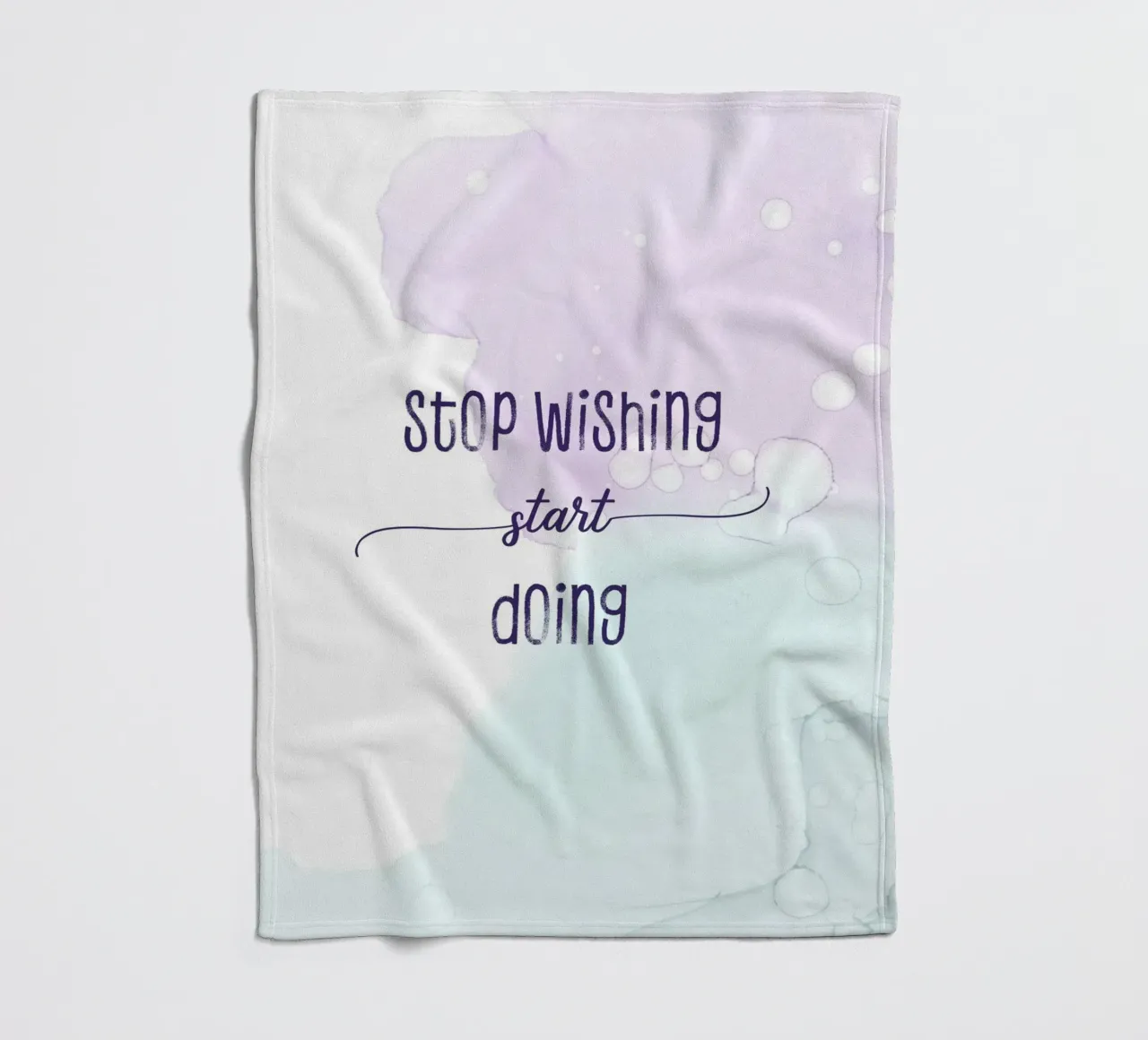 Stop wishing start doing | floating colors coperta in pile da Melanie Viola