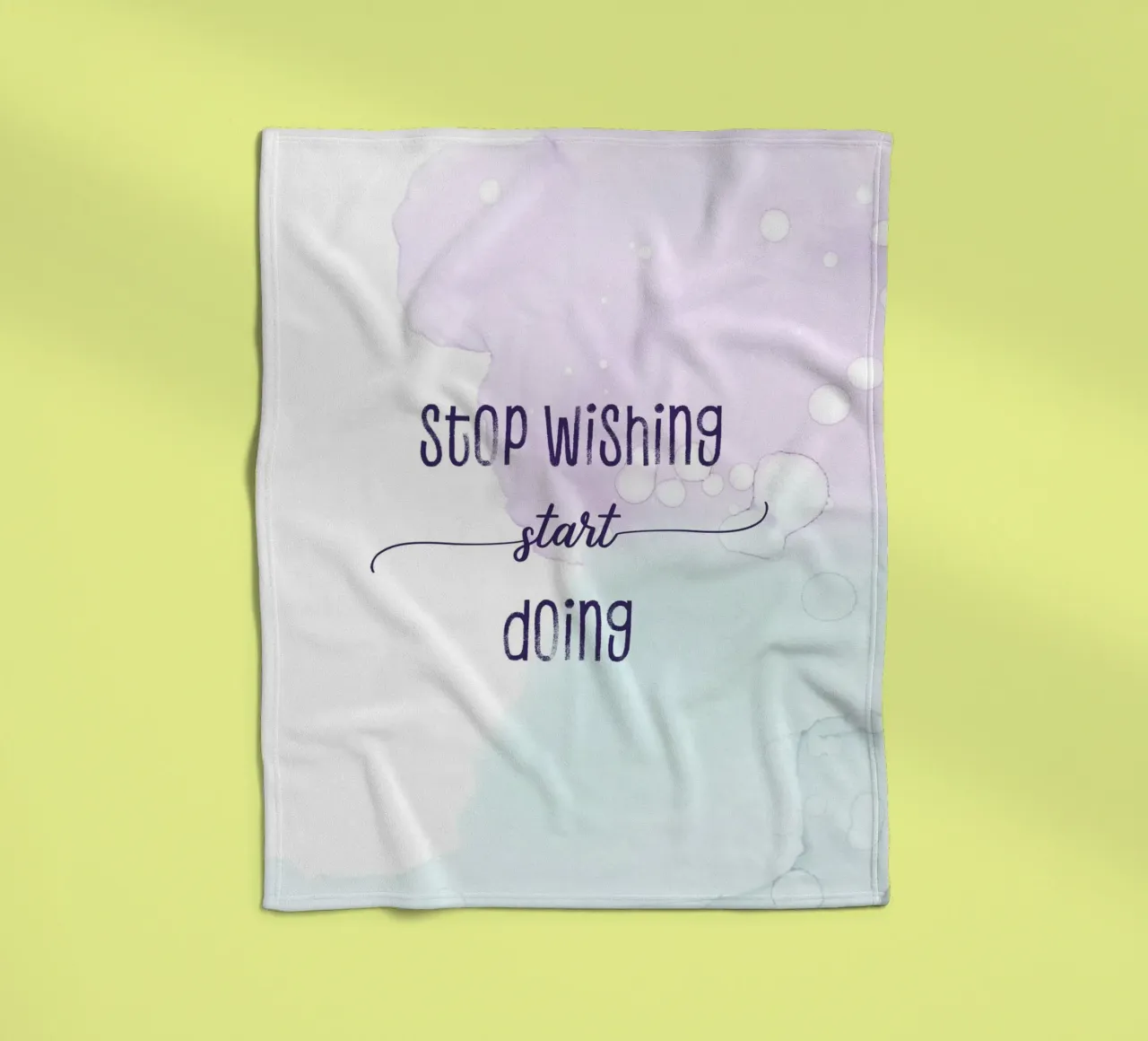 Stop wishing start doing | floating colors coperta in pile da Melanie Viola