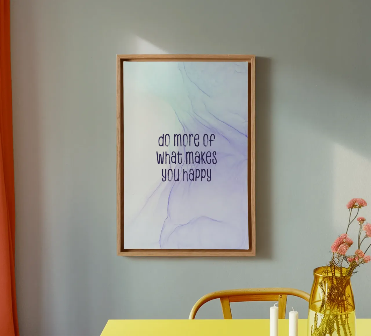 Do more of what makes you happy | floating colors canvas by Melanie Viola