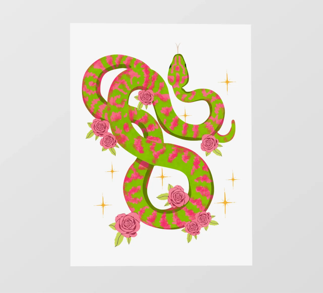 Serpente con rose pellicola backlit da Illustration Raissa Oltmanns