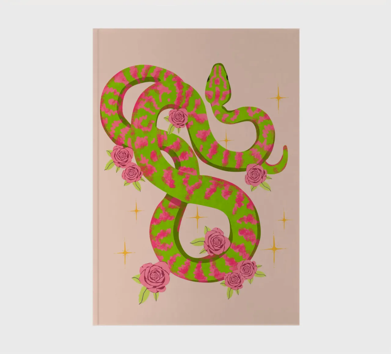 Snake with roses notebook by Illustration Raissa Oltmanns