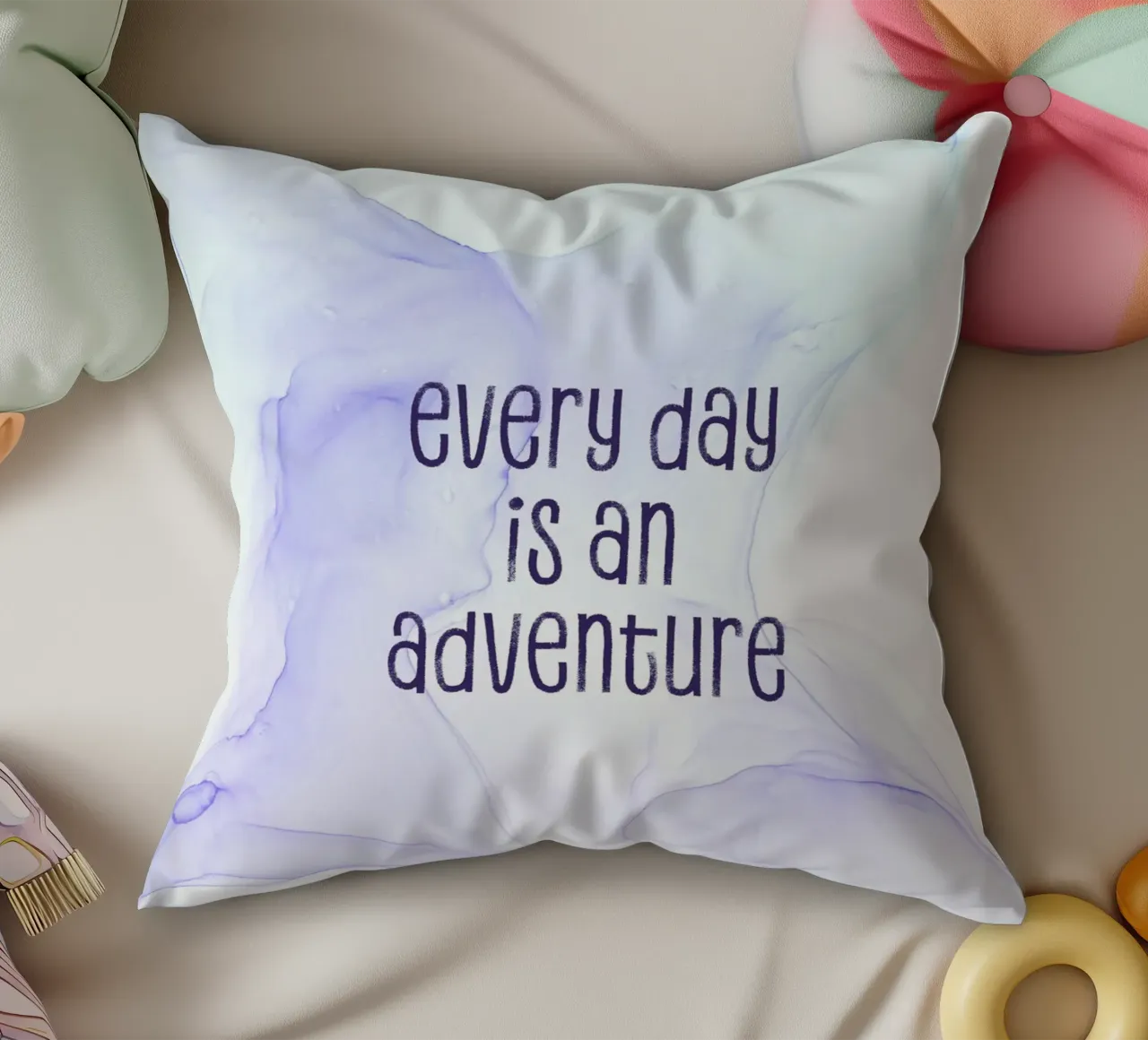 Every day is an adventure | floating colors cuscino da Melanie Viola