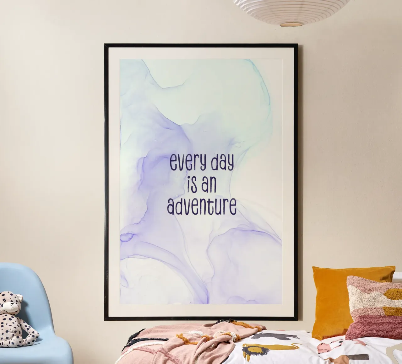 Every day is an adventure | floating colors poster con telaio in legno da Melanie Viola