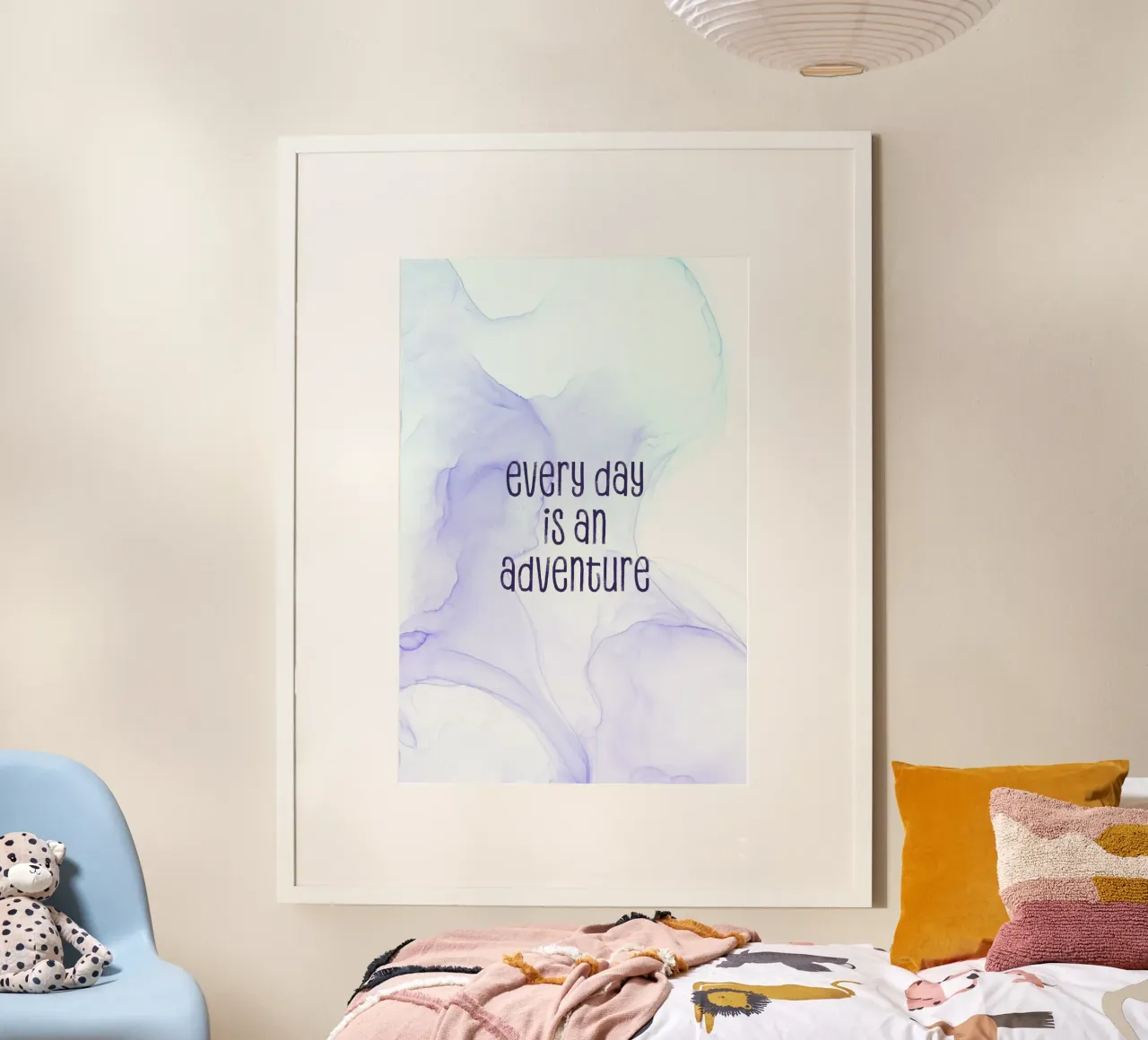 Every day is an adventure | floating colors poster con telaio in legno da Melanie Viola
