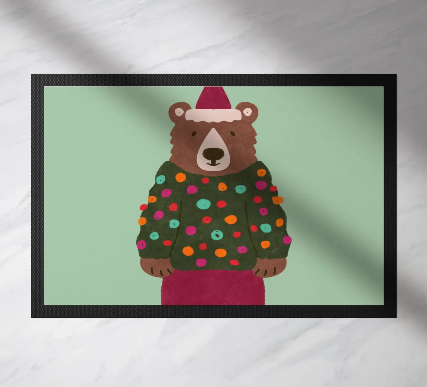 Kerstbeer deurmat van Illustration Raissa Oltmanns