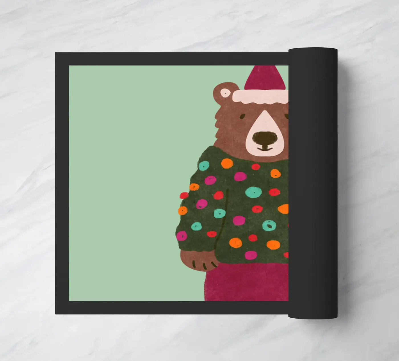 Kerstbeer deurmat van Illustration Raissa Oltmanns