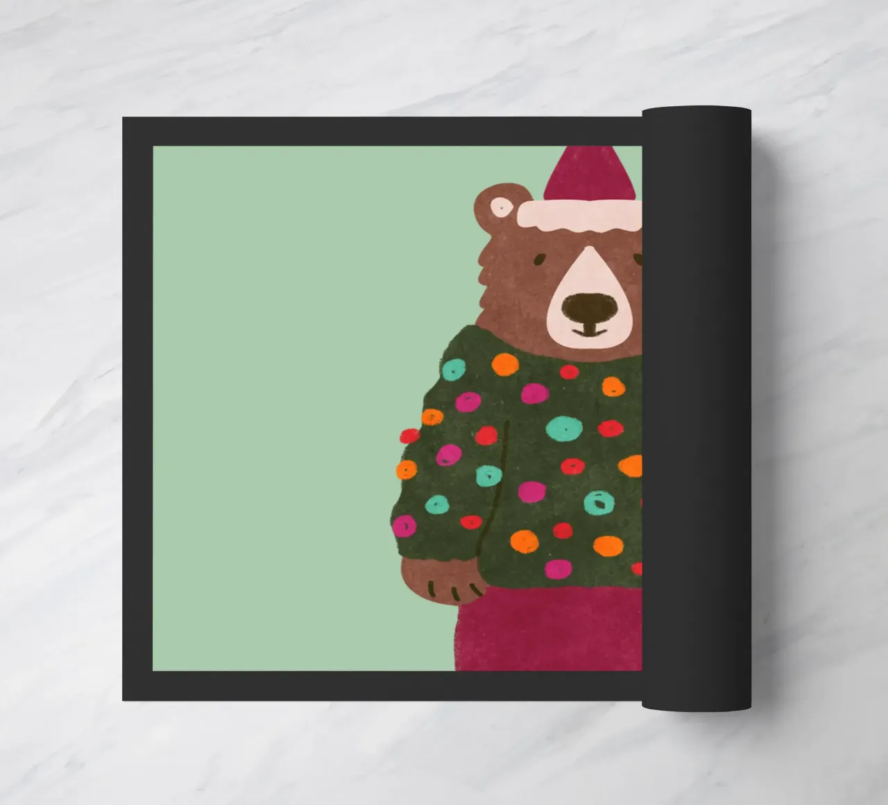 Weihnachtsbär Fußmatte von Illustration Raissa Oltmanns