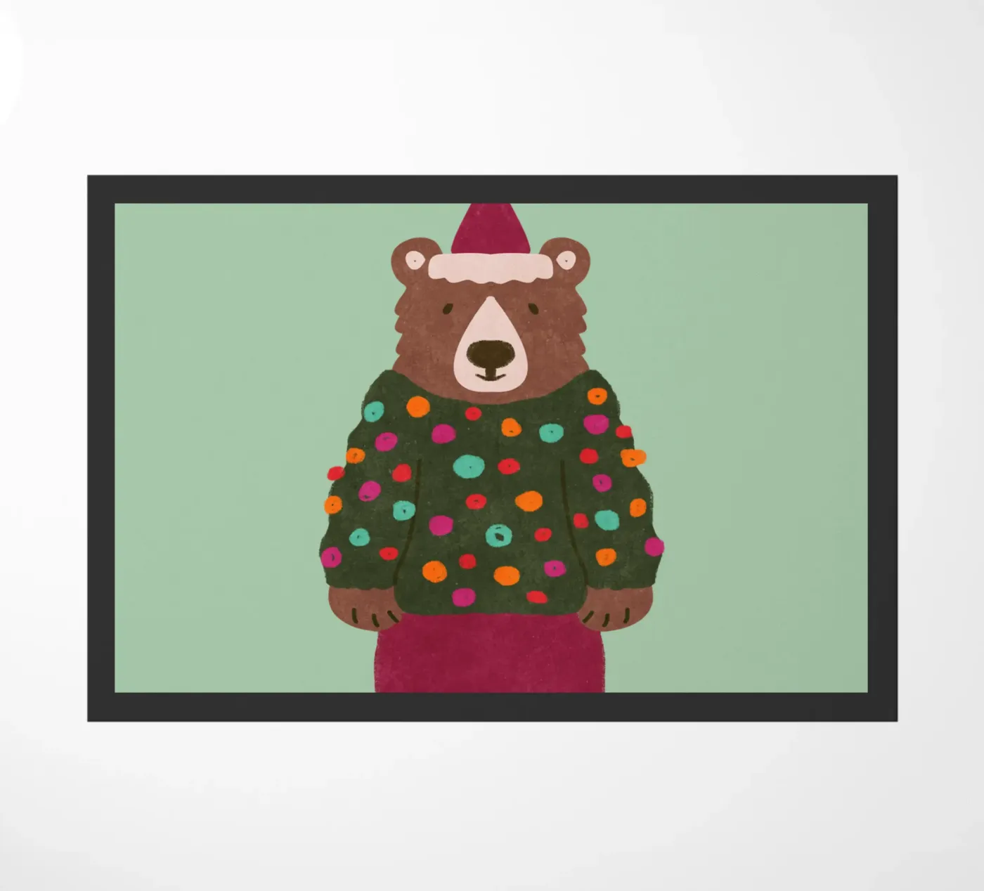Kerstbeer deurmat van Illustration Raissa Oltmanns
