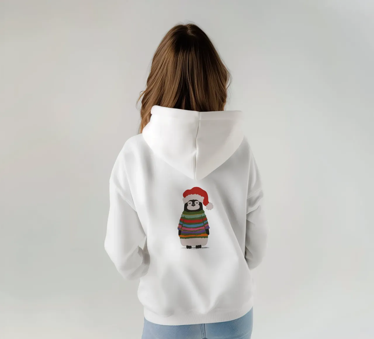 Weihnachtspinguin in Wollpullover felpa con cappuccio da Illustration Raissa Oltmanns