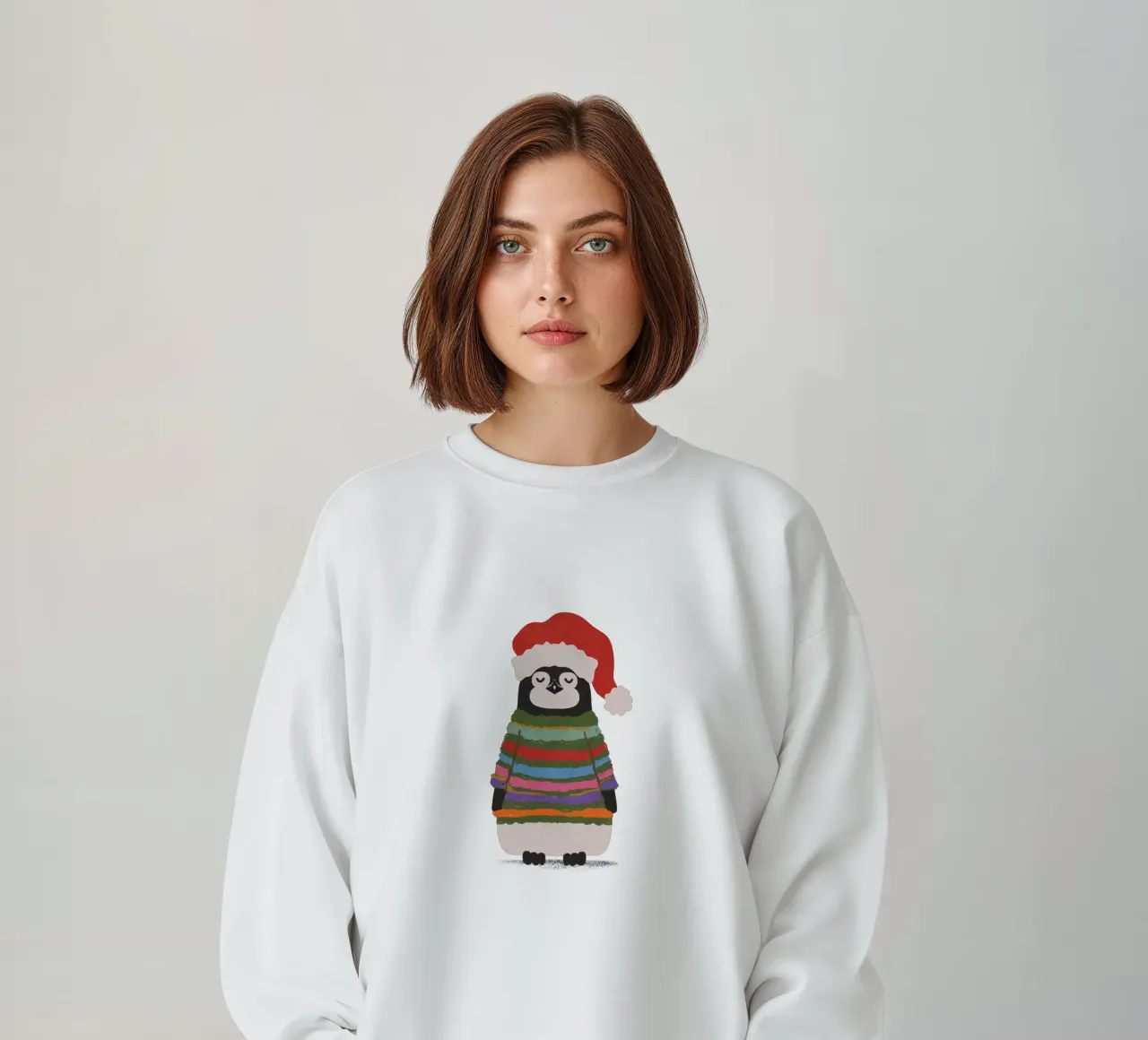 Weihnachtspinguin in Wollpullover felpa da Illustration Raissa Oltmanns