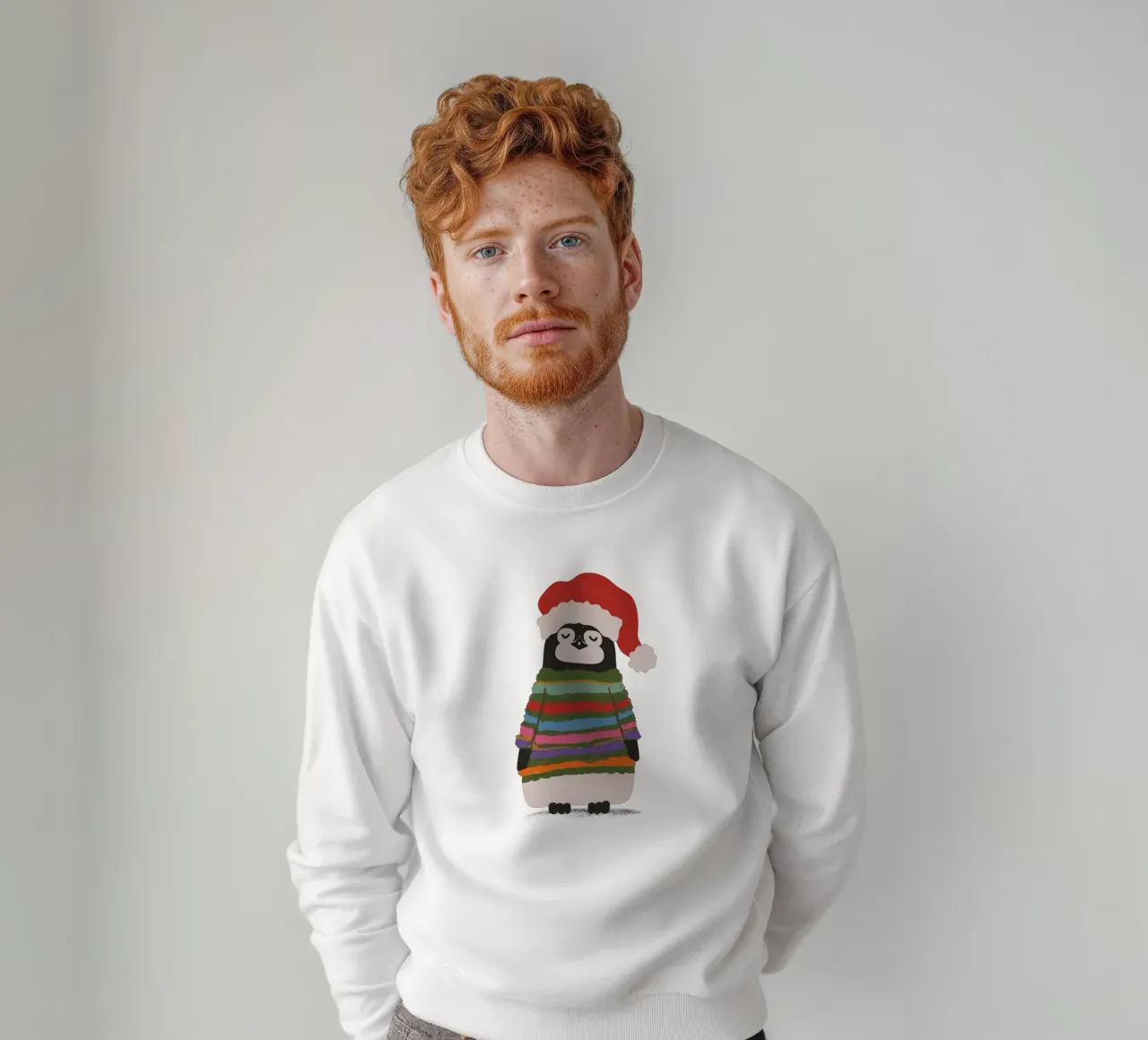 Weihnachtspinguin in Wollpullover sudadera de Illustration Raissa Oltmanns