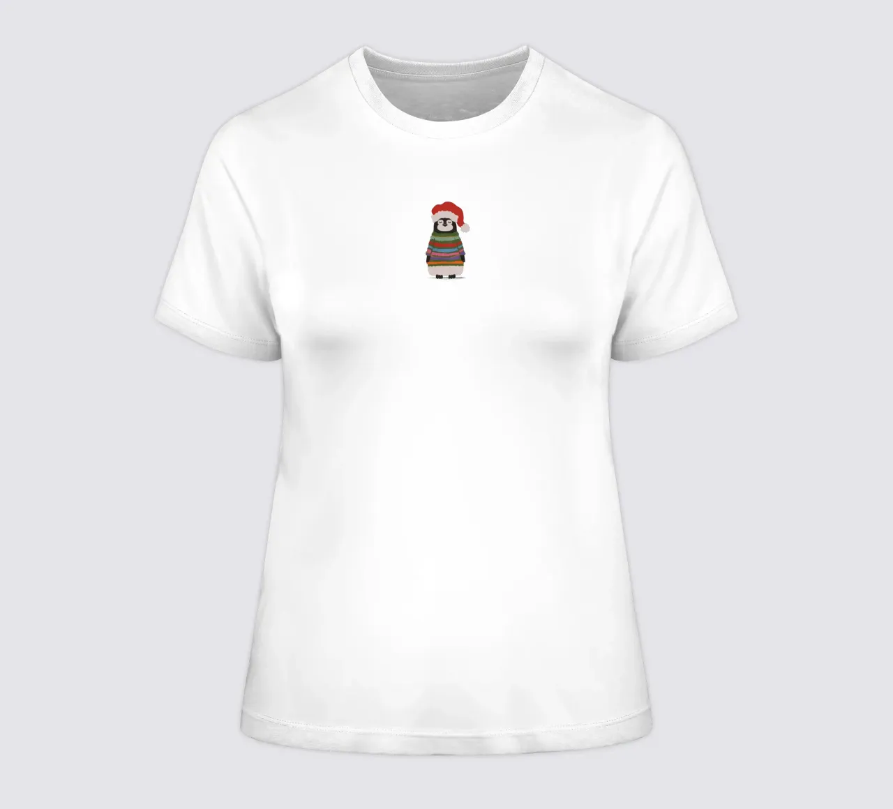 Weihnachtspinguin in Wollpullover women's fitted t-shirt by Illustration Raissa Oltmanns