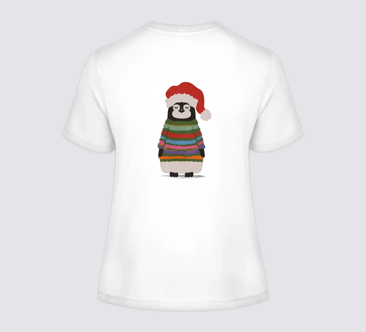 Weihnachtspinguin in Wollpullover women's fitted t-shirt by Illustration Raissa Oltmanns