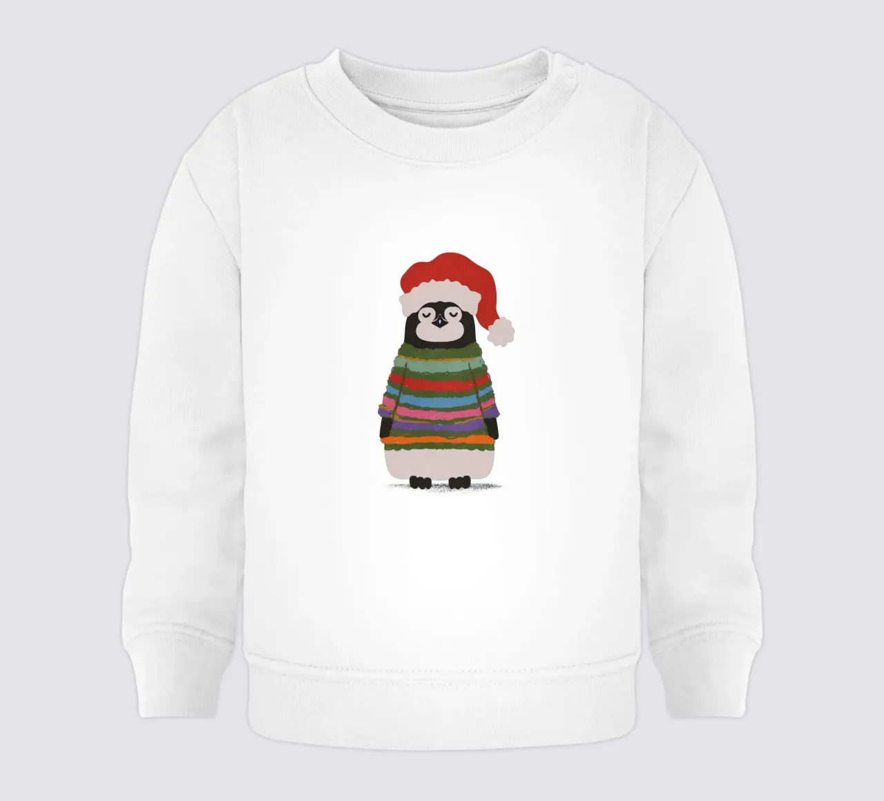 Weihnachtspinguin in Wollpullover felpa neonato da Illustration Raissa Oltmanns