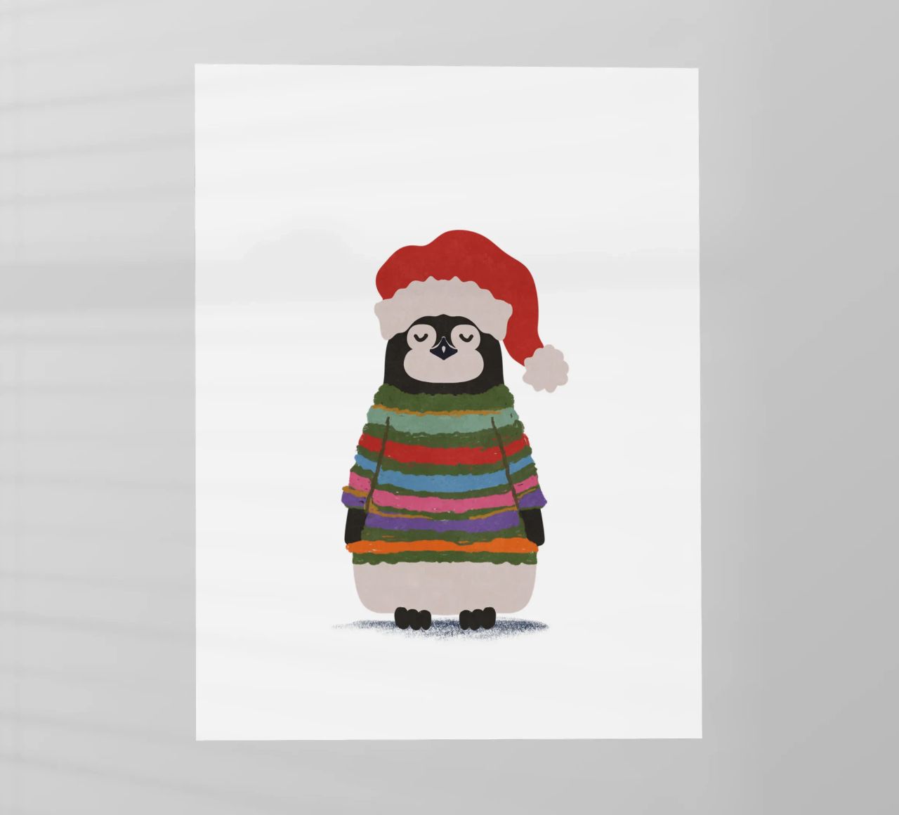 Weihnachtspinguin in Wollpullover pellicola backlit da Illustration Raissa Oltmanns