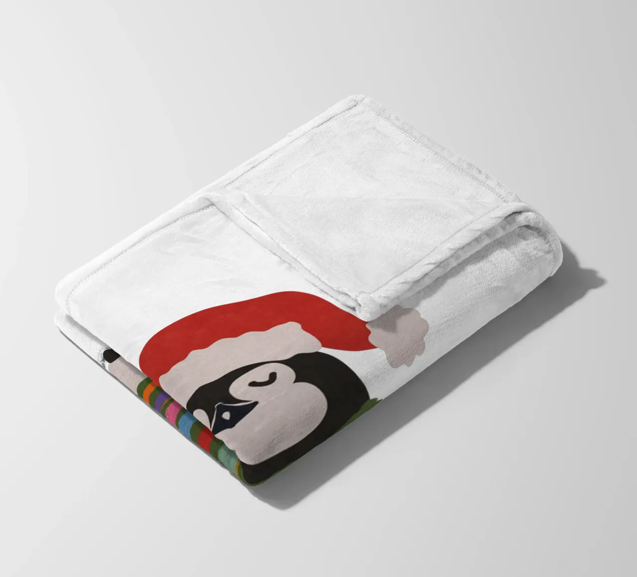 Weihnachtspinguin in Wollpullover coperta in pile da Illustration Raissa Oltmanns