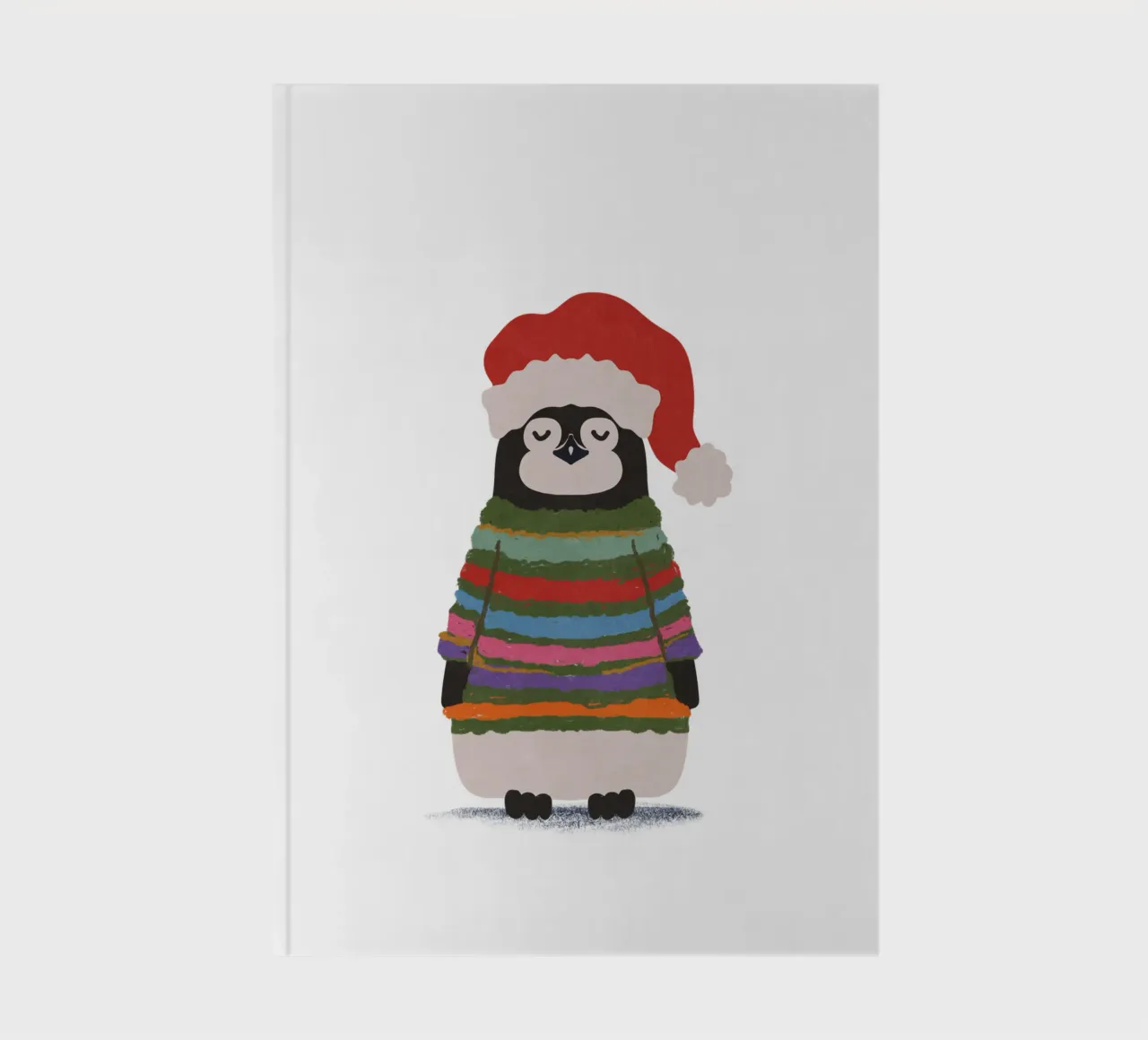 Weihnachtspinguin in Wollpullover notebook by Illustration Raissa Oltmanns