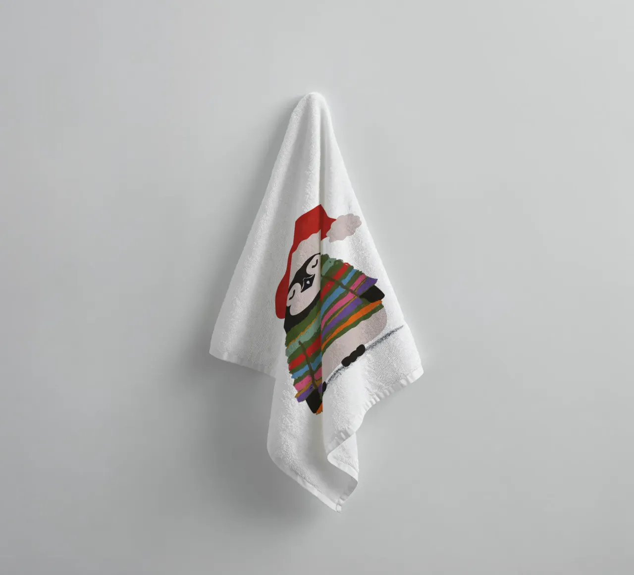 Weihnachtspinguin in Wollpullover asciugamano da bagno da Illustration Raissa Oltmanns
