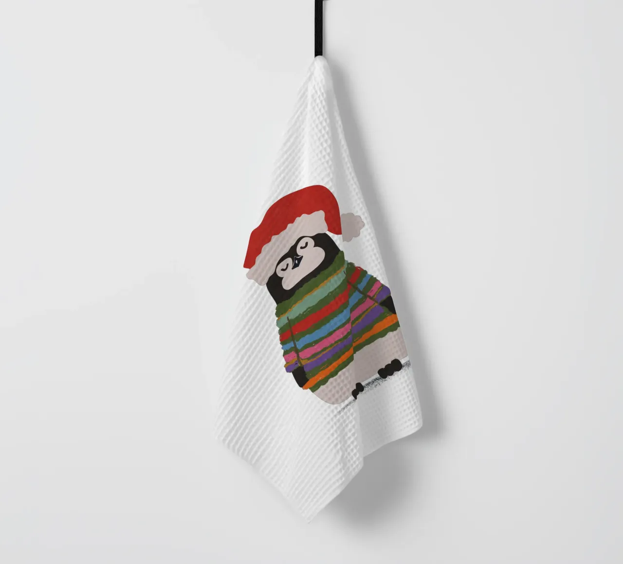 Weihnachtspinguin in Wollpullover canovaccio da cucina da Illustration Raissa Oltmanns