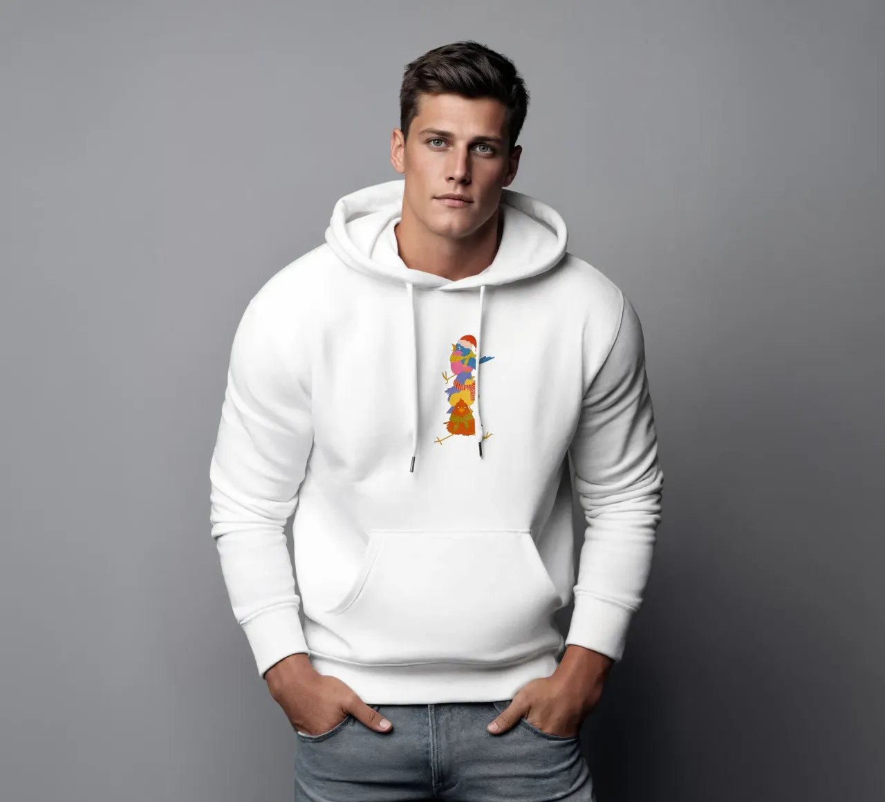 tre piccoli uccelli in inverno felpa con cappuccio da Illustration Raissa Oltmanns