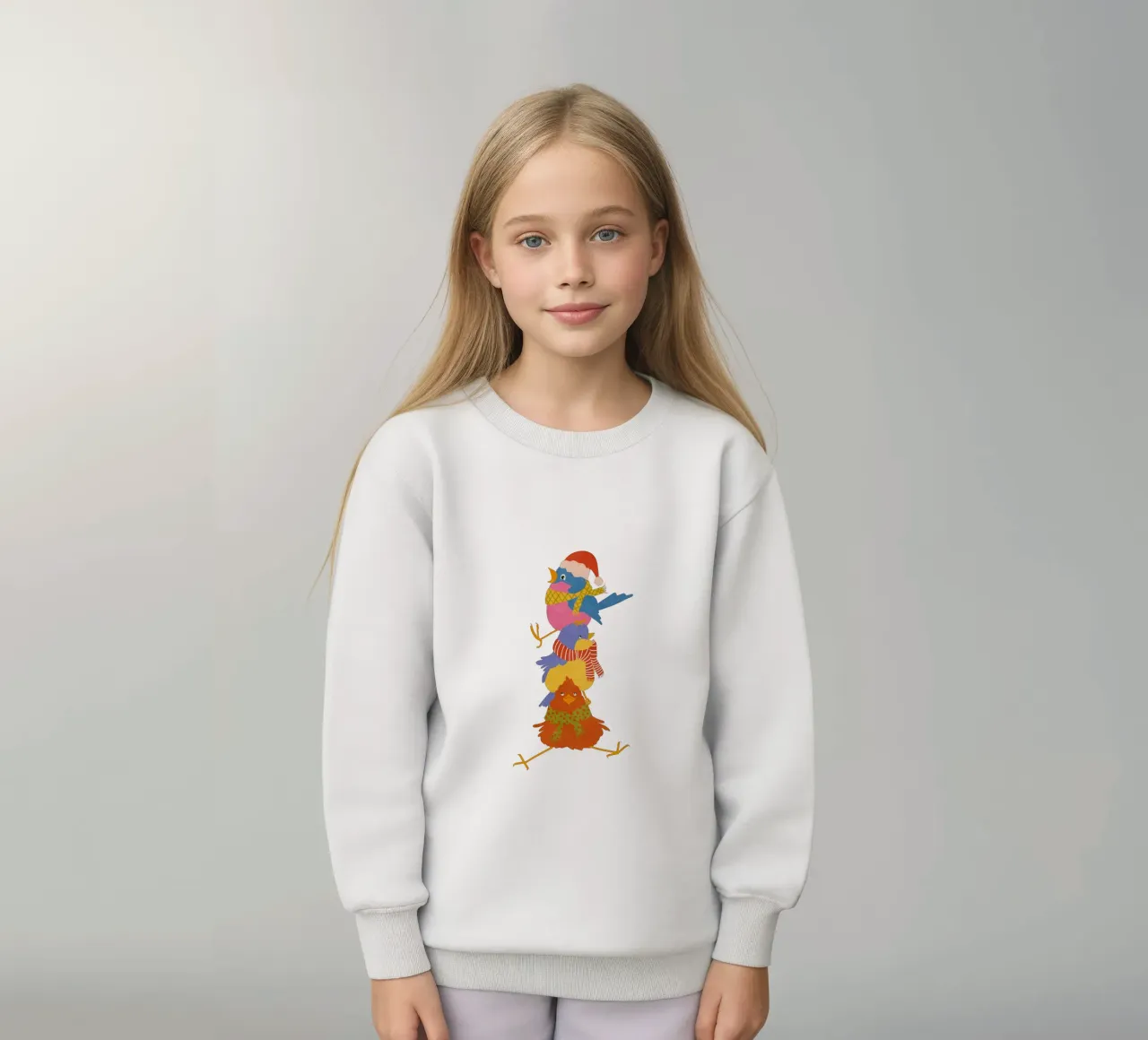 tre piccoli uccelli in inverno felpa bambino da Illustration Raissa Oltmanns