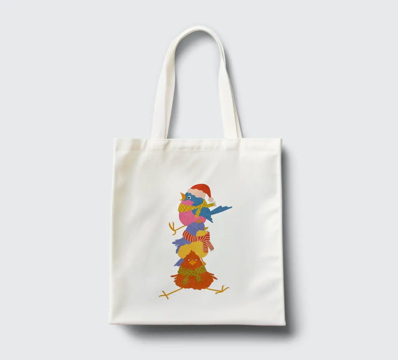 tre piccoli uccelli in inverno borsa in juta da Illustration Raissa Oltmanns