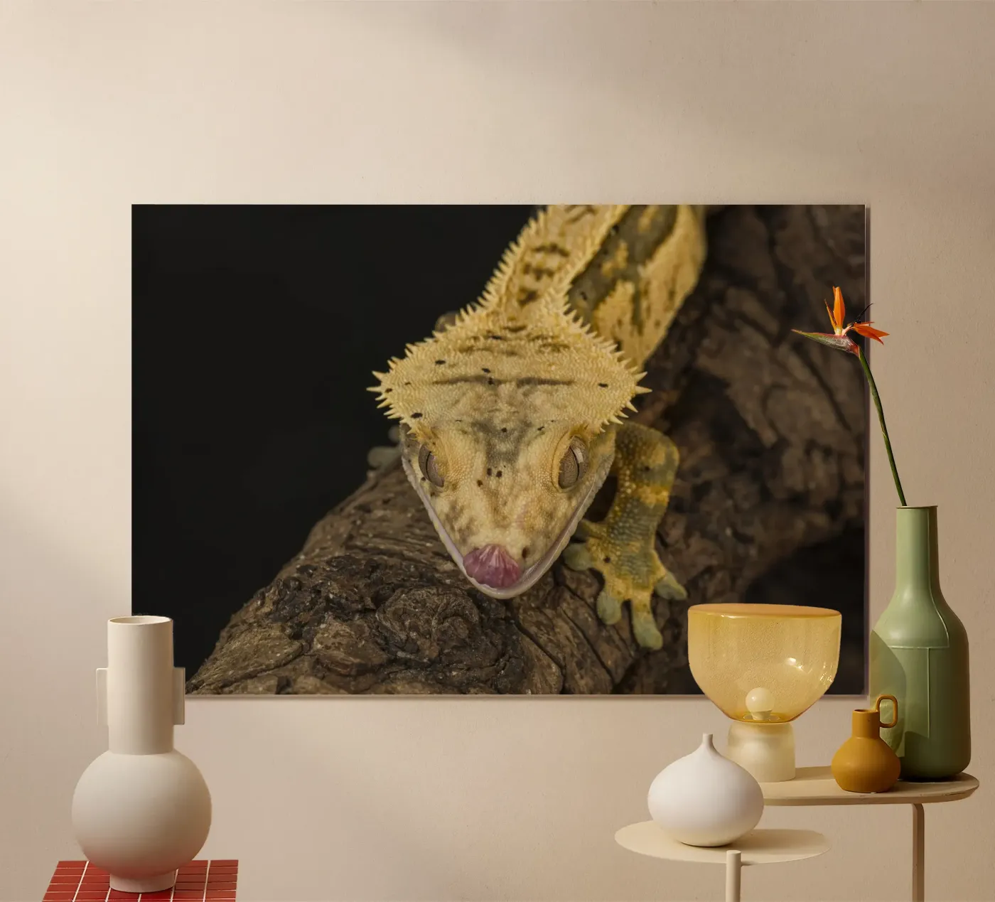 Gecko à crête poster de Curious Collections by Marielle Leenders