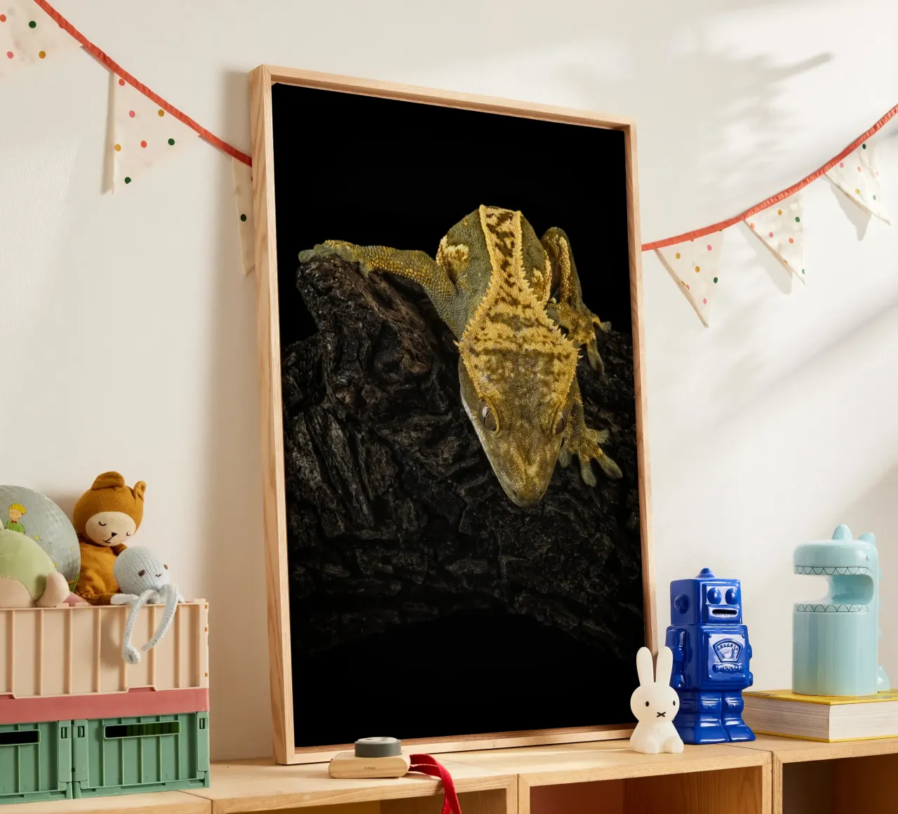 Haubengecko Leinwand von Curious Collections by Marielle Leenders