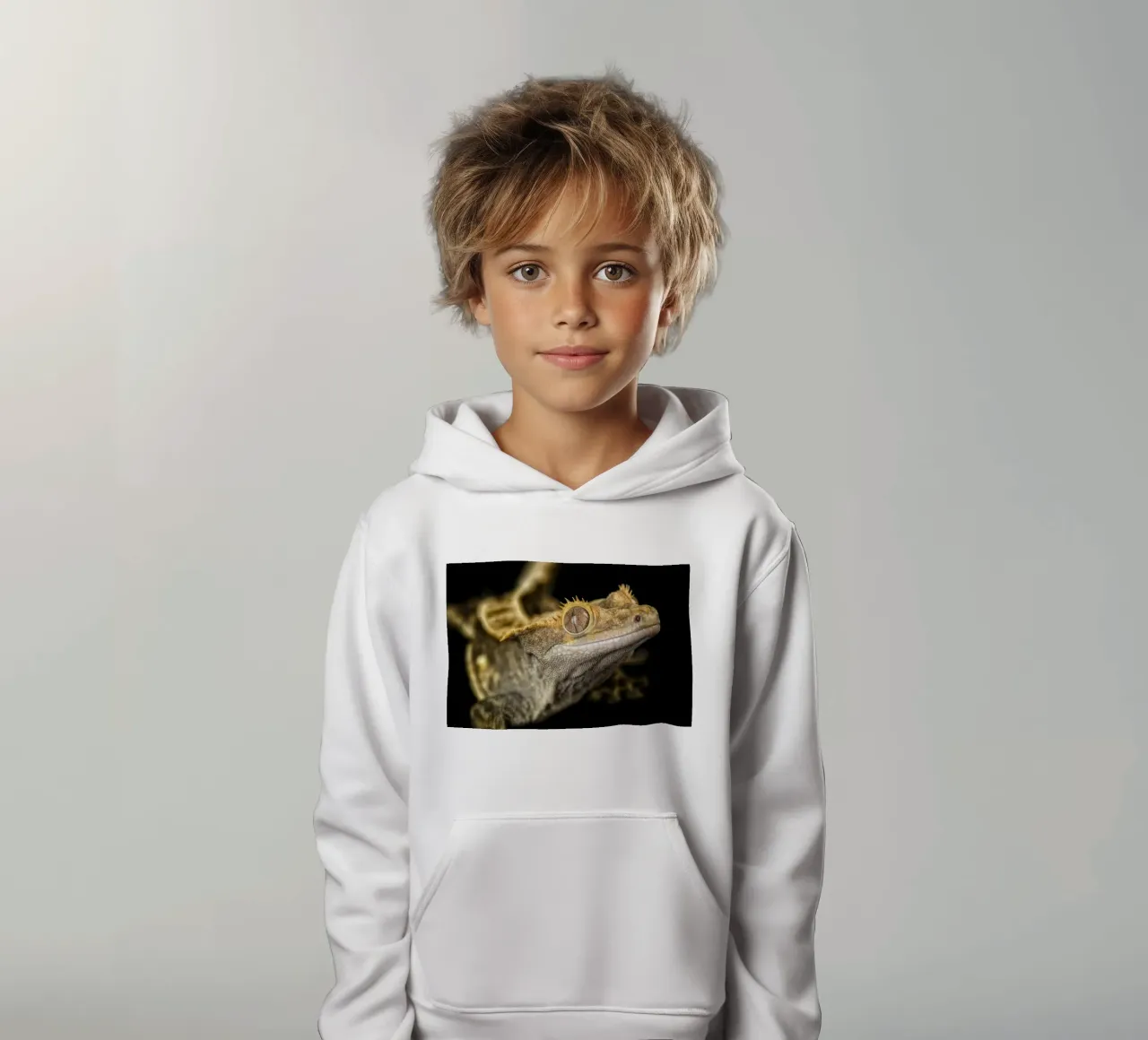 Crested Gecko kids hoodie by Curious Collections by Marielle Leenders