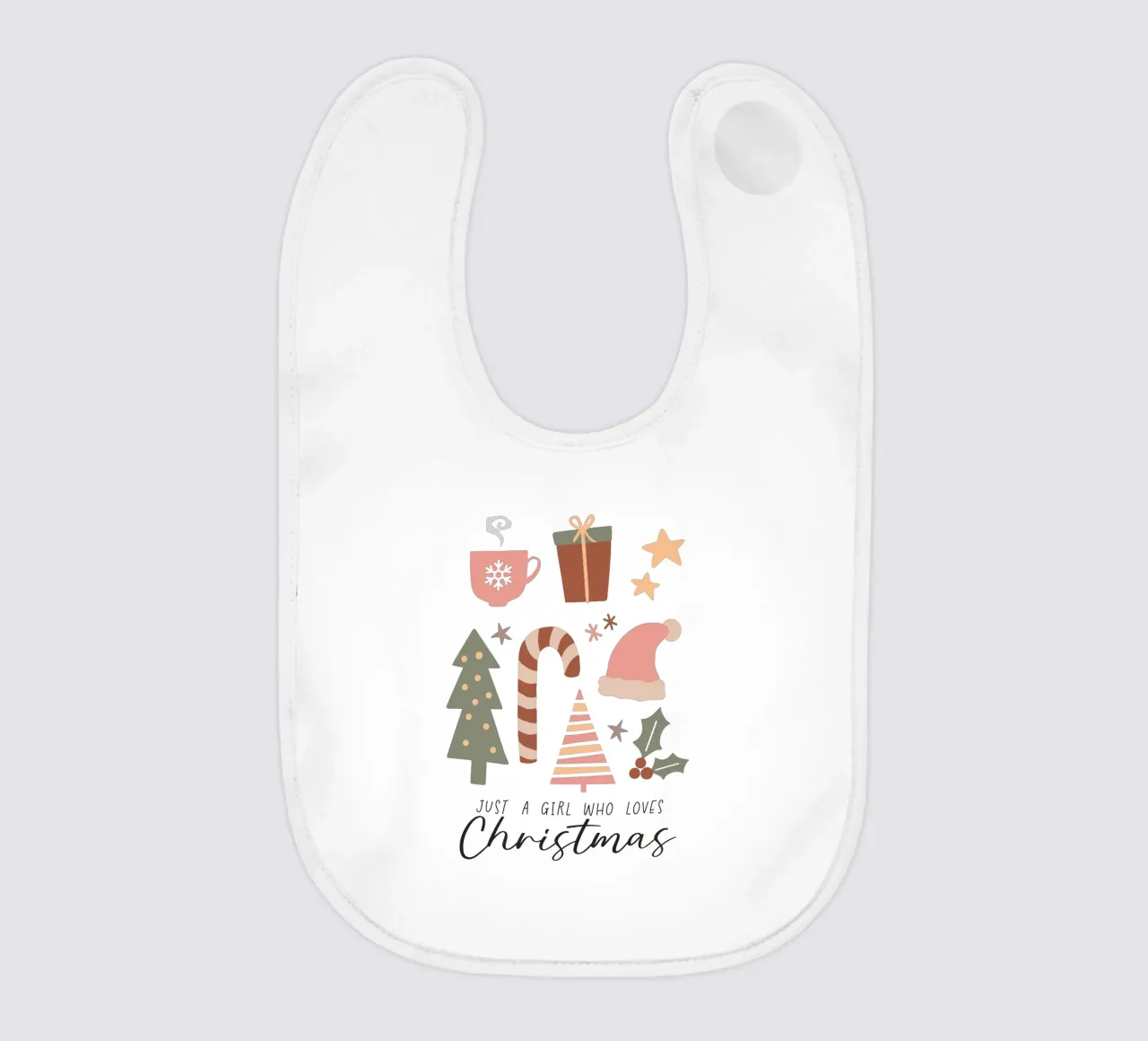 Just a girl who loves Christmas baby slabbetje van LOVS DESIGN