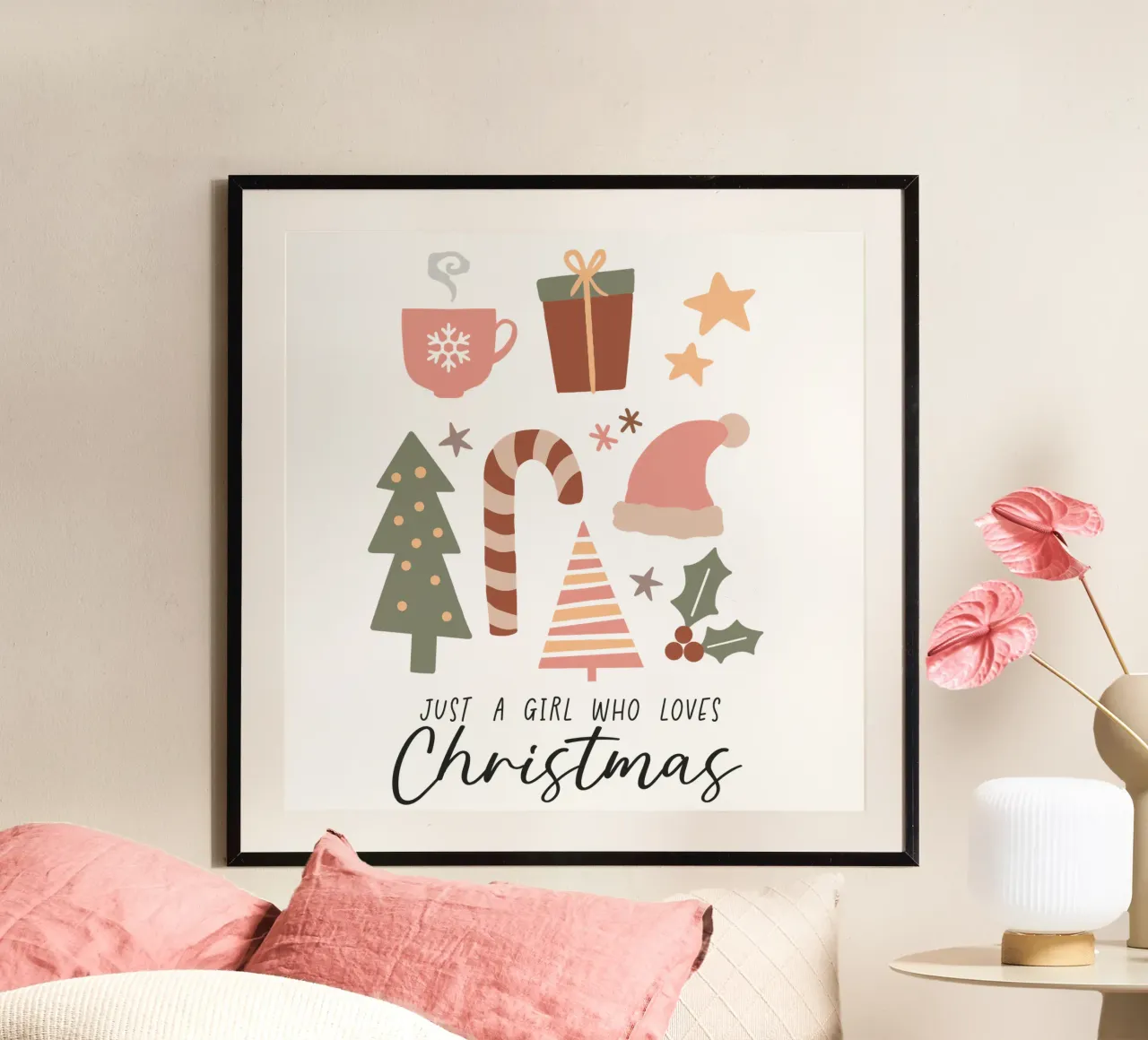 Just a girl who loves Christmas poster avec cadre en aluminium de LOVS DESIGN