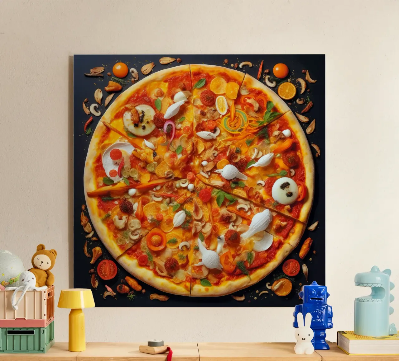 capricciosa pizza time acrylic glass by Justyna Jaszke JBJart