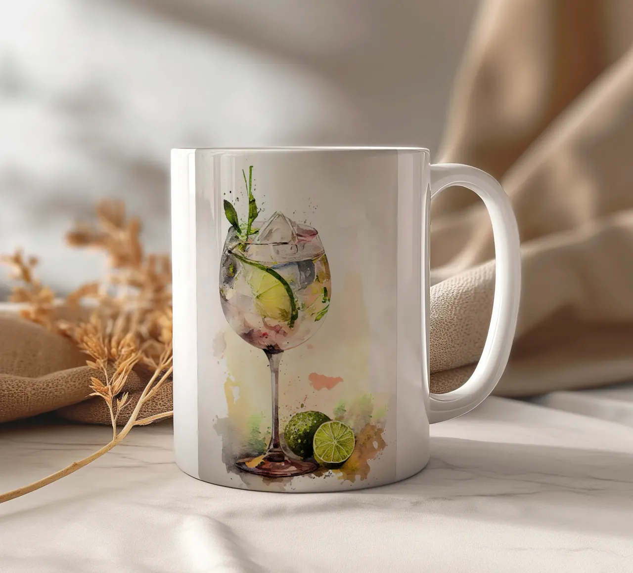 Getränk mit Tonic-Cocktail Keramik Tasse von Justyna Jaszke JBJart
