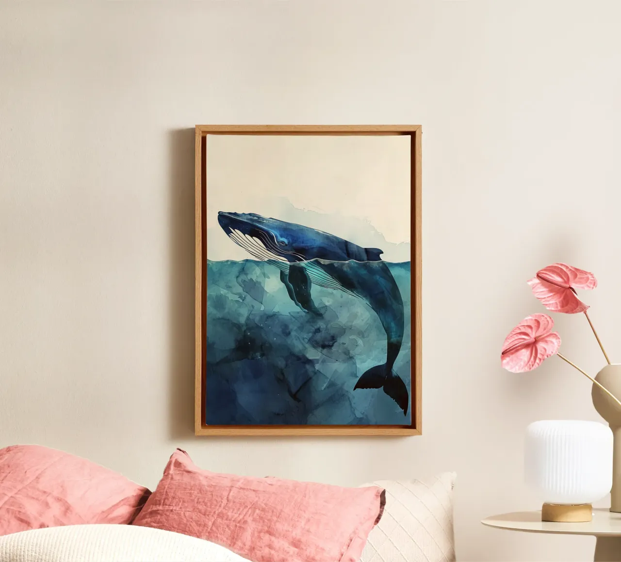 Baleine vie marine toile de Justyna Jaszke JBJart