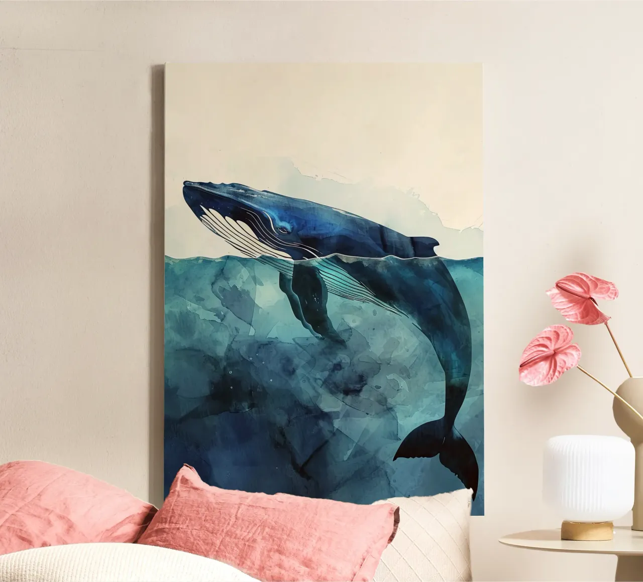 Baleine vie marine toile de Justyna Jaszke JBJart
