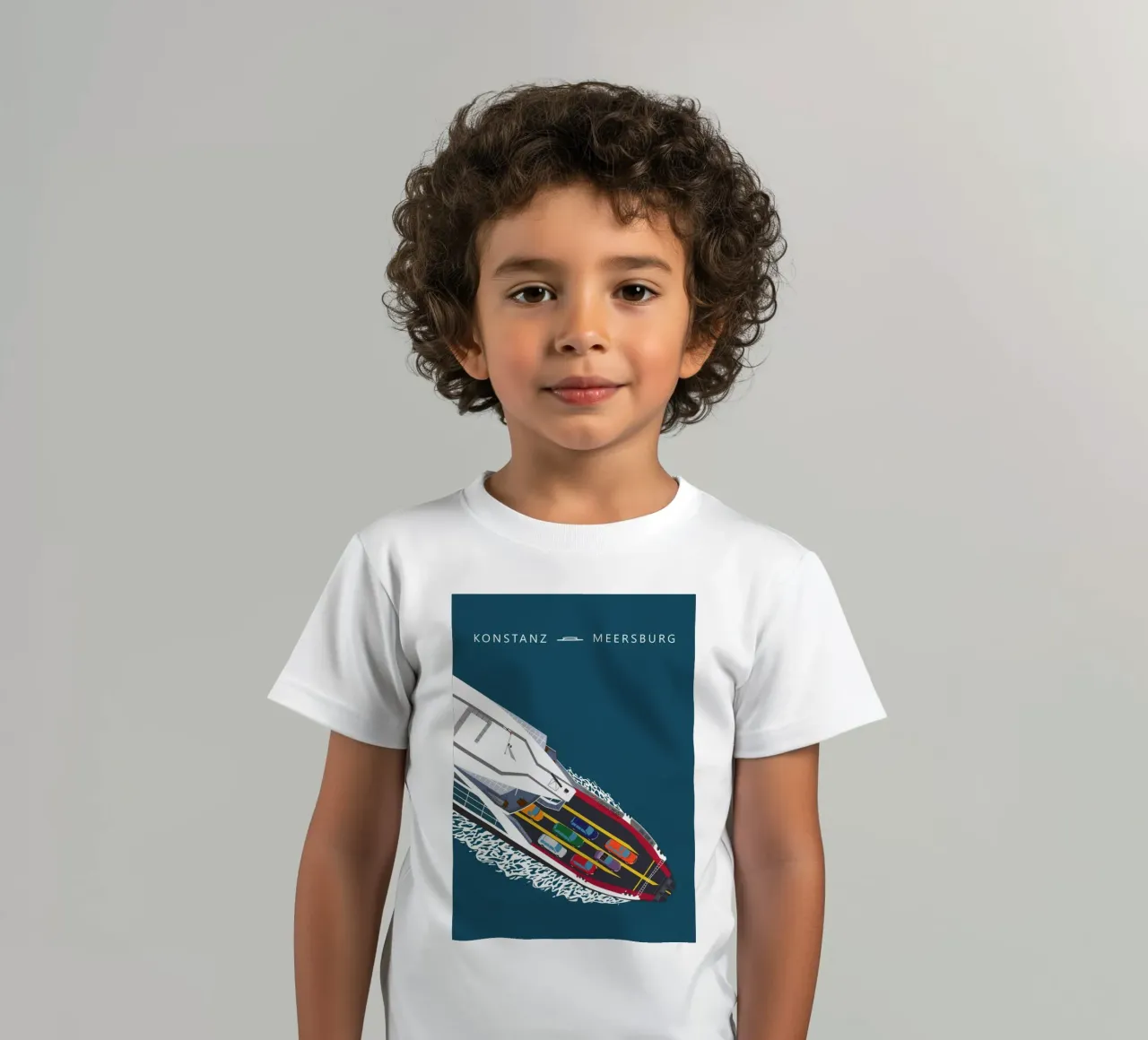 Bodensee, Fähre Konstanz - Meersburg kids t-shirt by Taimanta