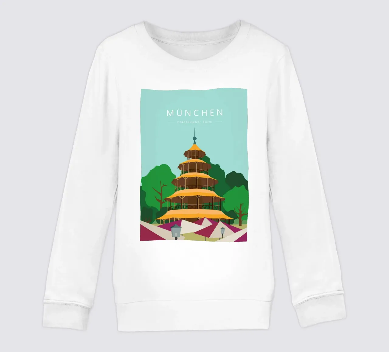 München, Chinesischer Turm im Englischen Garten, Bayern Kinder Sweatshirt von Taimanta