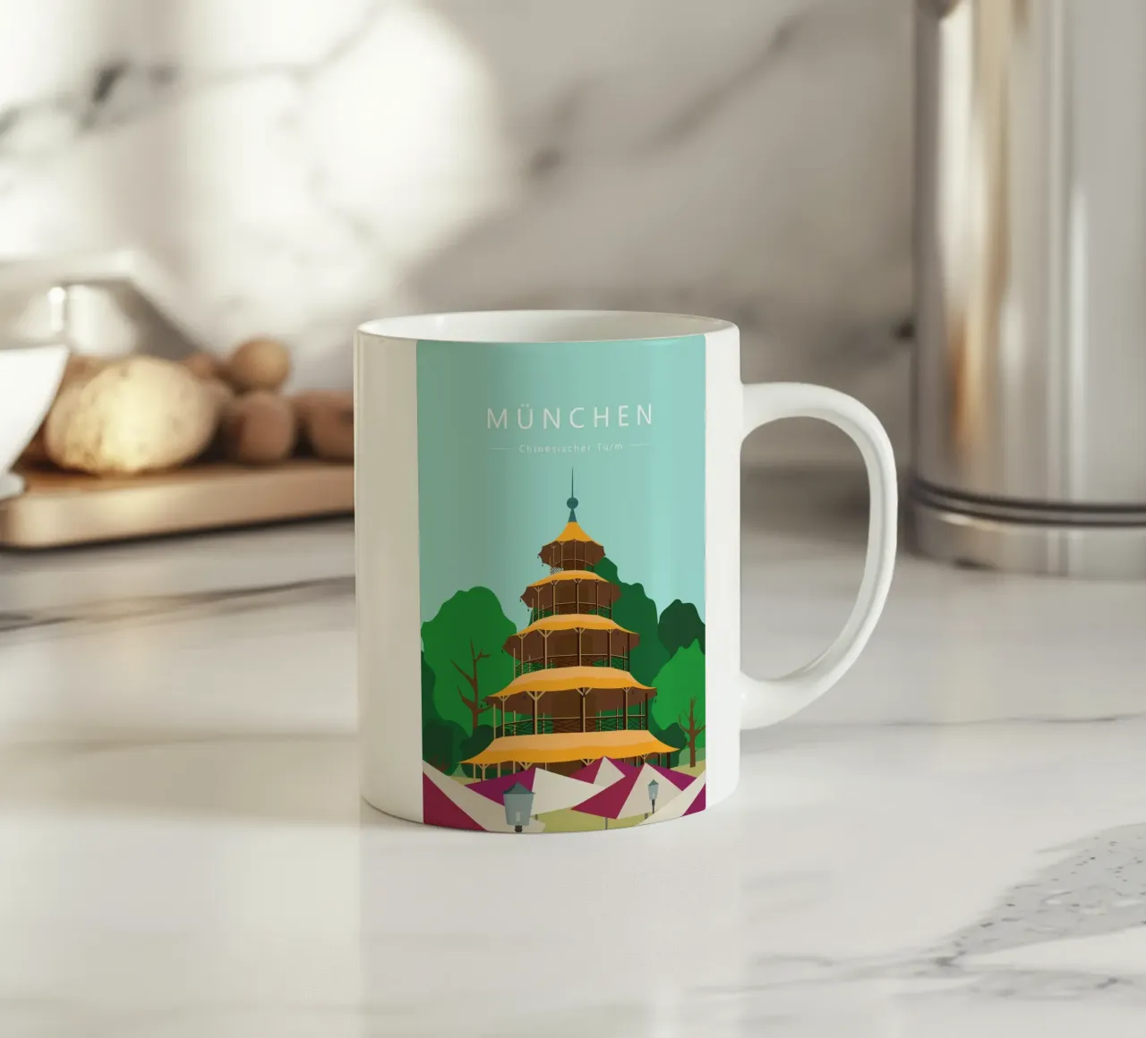München, Chinesischer Turm im Englischen Garten, Bayern mug en céramique de Taimanta