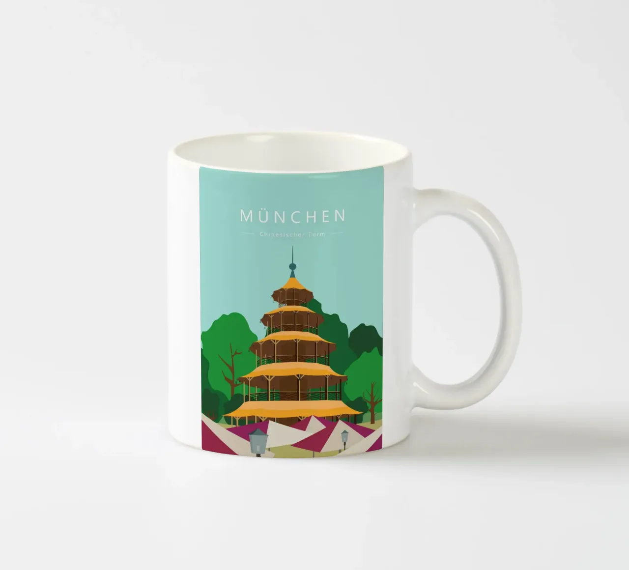 München, Chinesischer Turm im Englischen Garten, Bayern mug en céramique de Taimanta
