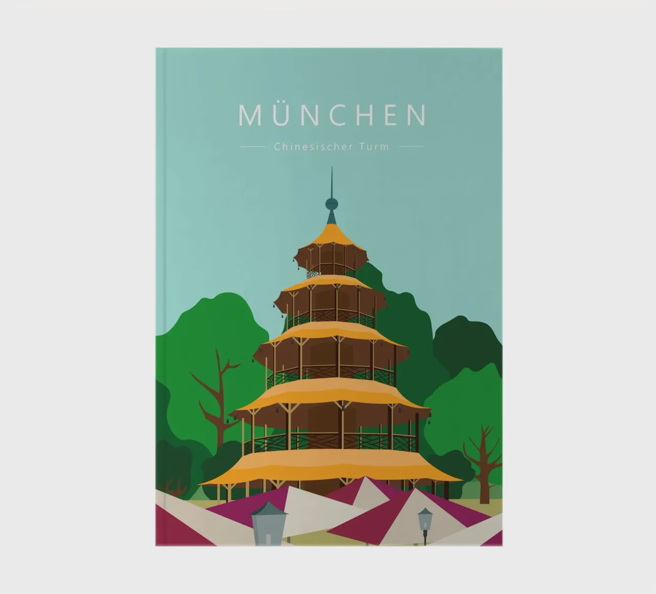München, Chinesischer Turm im Englischen Garten, Bayern notebook by Taimanta