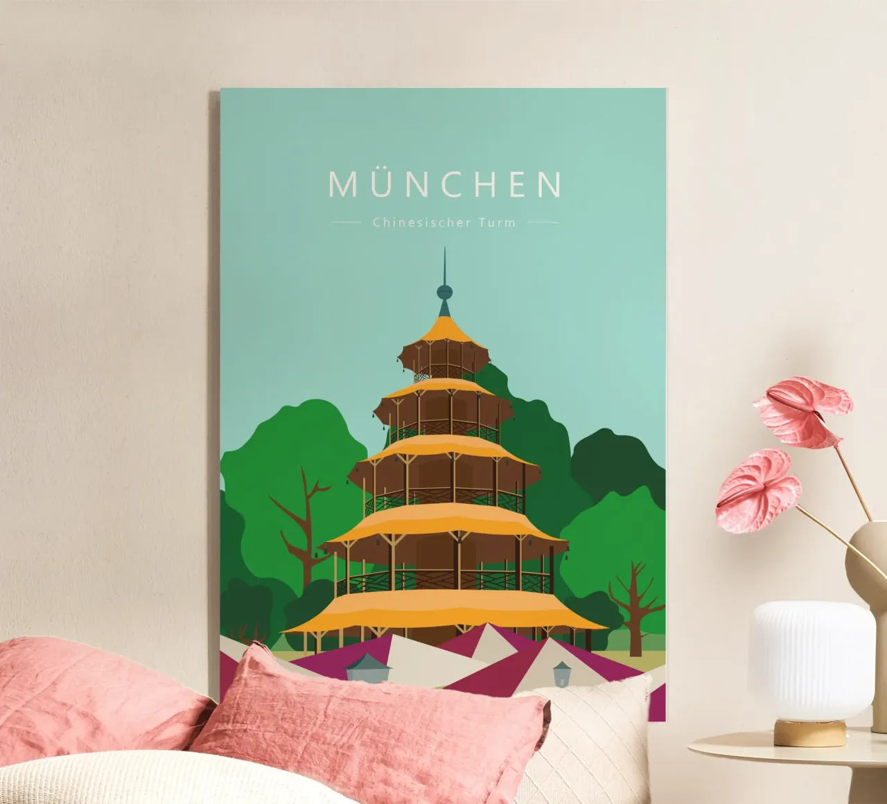 München, Chinesischer Turm im Englischen Garten, Bayern acrylic glass by Taimanta